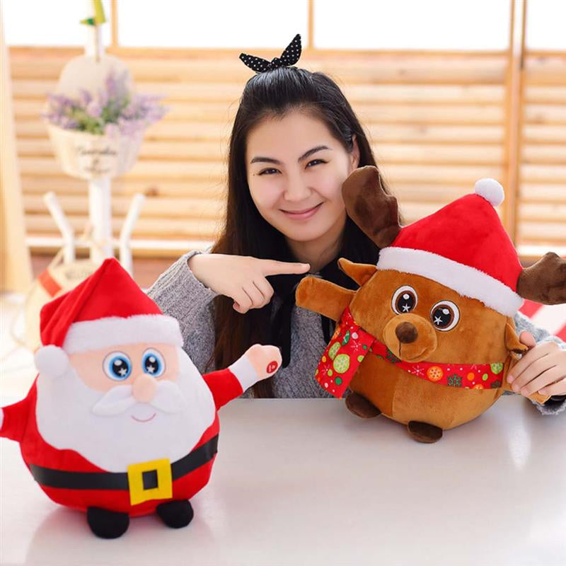 Cheap PP Cotton Christmas Plush Toy Cow Elk Stuffed Animal Santa