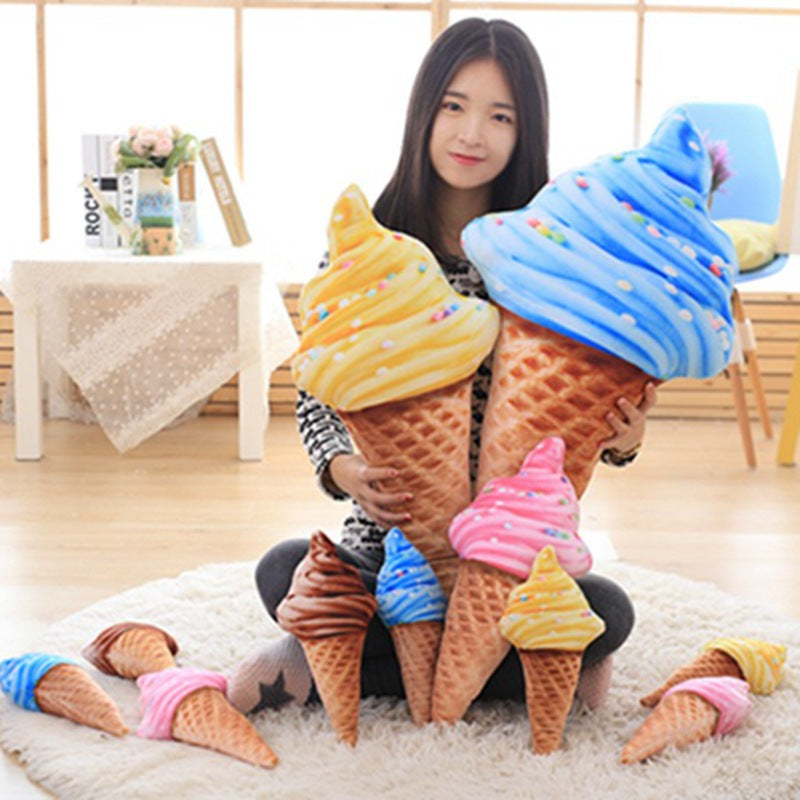 3D Creative Plush Donut Food Stuffed Pillow Sofa Chair Back Car Cushions  Mat Cute Simulation Cushion Soft New Case Toys