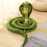 Giant Cobra Plush Toy: Soft and Cuddly Stuffed Animal Snake, Perfect Simulation Plushie Pillow for Children's Birthday Gifts