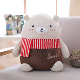 Chocolate Lovers Bear Plush Toys With Beautiful Scarf Stuffed Bear Doll Toy