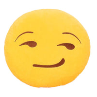 32cm Emoji Emoticon Yellow Round Cushion Stuffed Plush Soft Pillow Role Play Games Accessories Gift for Kids