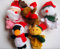 5pcs Christmas Santa Claus Friends Finger Plush Toys Finger Puppets