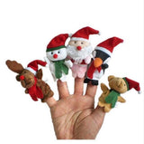 5pcs Christmas Santa Claus Friends Finger Plush Toys Finger Puppets