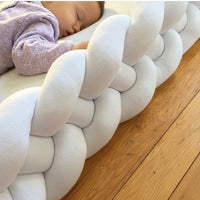 Four Strand Danish Weave Baby Bed Bumper Handmade Knotted Ball Pillow