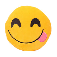 32cm Emoji Emoticon Yellow Round Cushion Stuffed Plush Soft Pillow Role Play Games Accessories Gift for Kids