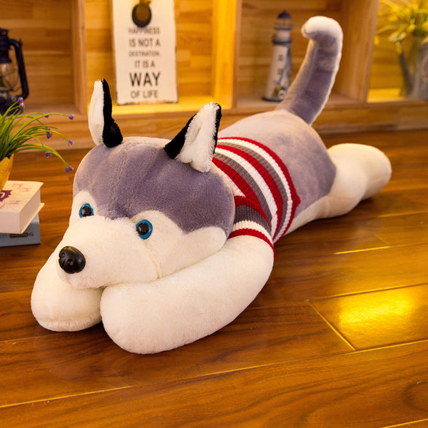 Big Size Cute Husky In Sweater Plush Toy Stuffed Dog Body Pillow – FMOME  TOYS