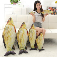 Simulation Carp Fish Shape Plush Toy Stuffed Salted Fish Throw Pillow