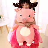 Cartoon Piggy Christmas Elk Plush Toy Soft Stuffed Pig Toy Pillow