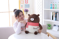 Chocolate Lovers Bear Plush Toys With Beautiful Scarf Stuffed Bear Doll Toy