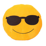 32cm Emoji Emoticon Yellow Round Cushion Stuffed Plush Soft Pillow Role Play Games Accessories Gift for Kids